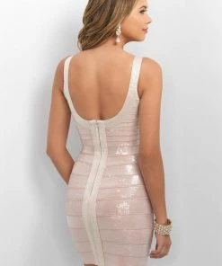 Blush By Alexia Designs Cocktail Dresses Blush - Sleeveless Scoop Bandage Fitted Cocktail Dress C373