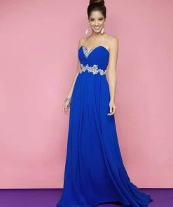 Blush By Alexia Designs Blush - Strapless Pleated Long Dress With Floral Waistband 9616 Formal Gowns 11 Blush By Alexia Designs Blush - Strapless Pleated Long Dress With Floral Waistband 9616 Formal Gowns