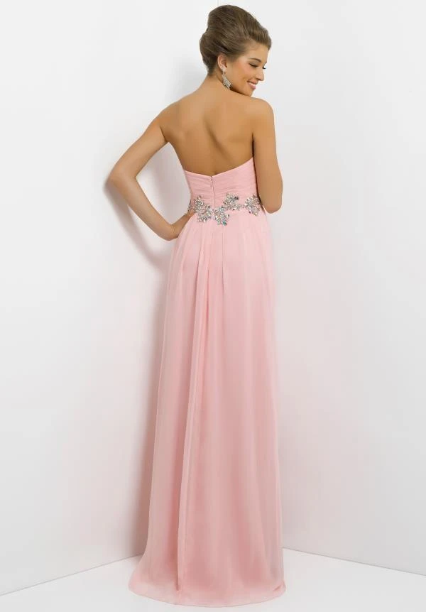 Blush By Alexia Designs Blush - Strapless Pleated Long Dress With Floral Waistband 9616 Formal Gowns 8 Blush By Alexia Designs Blush - Strapless Pleated Long Dress With Floral Waistband 9616 Formal Gowns