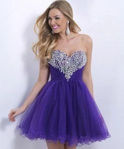 Blush By Alexia Designs Blush - Strapless Rhinestone Embellished Short Dress X166 Cocktail Dresses