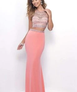Blush By Alexia Designs Blush - Two-Piece Gem Embellished Halter Top Evening Gown 11248