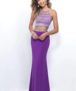 Blush By Alexia Designs Blush - Two-Piece Gem Embellished Halter Top Evening Gown 11248