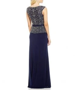 Cachet - 58245 Embellished Bodice Peplum Sheath Gown Formal Gowns