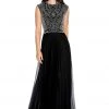 Cachet - Crystal Embellished Jewel Gown 57421K - 1 Pc Navy Silver In Size 10 Available Formal Gowns