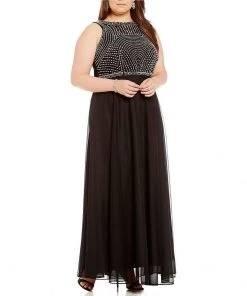 Cachet - Embellished Halter Long Dress 26257