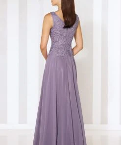 Cameron Blake By Mon Cheri Cameron Blake - 116654 Embellished Chiffon A-line Dress - 1 Pc Dark Raspberry In Size 8 Available Formal Gowns