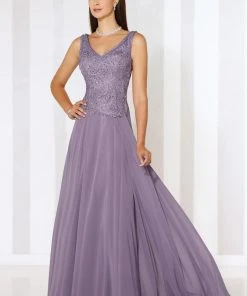 Cameron Blake By Mon Cheri Cameron Blake - 116654 Embellished Chiffon A-line Dress - 1 Pc Dark Raspberry In Size 8 Available Formal Gowns