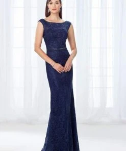 Cameron Blake By Mon Cheri Cameron Blake - Bateau Neck Lace Fitted Gown 118687