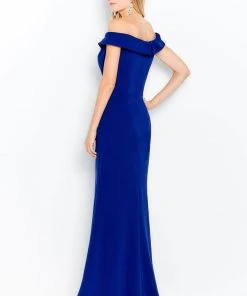 Formal Gowns Cameron Blake By Mon Cheri - 120614 Embellished Off-Shoulder Formal Dress - 1 Pc Navy In Size 4 Available