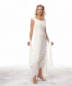 Formal Gowns Cameron Blake By Mon Cheri - Bateau Laced Bodice Long Dress 13673P - 1 Pc Ice Pink In Size 6P Available