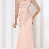 Cameron Blake By Mon Cheri - Chiffon Sheath 116651 - 1 Pc Oyster Pink In Size 6 Available Formal Gowns
