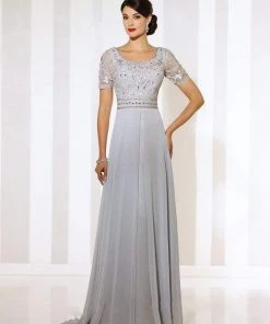 Cameron Blake By Mon Cheri - Dress In Silver 116666 - 1 Pc Silver In Size 4 Available Prom Dresses