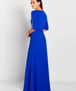 Cameron Blake By Mon Cheri - Illusion Paneled Evening Gown 119655 - 1 Pc Smokey Mink In Size 4 Available Formal Gowns