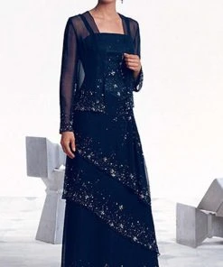 Cameron Blake By Mon Cheri - Ornate Tiered A-Line Dress With Sheer Jacket 17610 - 1 Pc Sage In Size 6 Available Formal Gowns