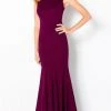 Cameron Blake By Mon Cheri - Scoop Neck Trumpet Evening Gown 220635 - 1 Pc Fresh Aubergine In Size 6 Available