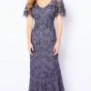 Cameron Blake - Flutter Sleeve Beaded Formal Dress 221681 - 1 Pc Gunmetal In Size 8 Available Formal Gowns 2 Cameron Blake - Flutter Sleeve Beaded Formal Dress 221681 - 1 Pc Gunmetal In Size 8 Available Formal Gowns