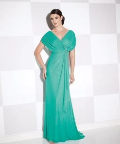 Cameron Blake By Mon Cheri Cameron Blake - V Neck Long Gown With Shawl 115606