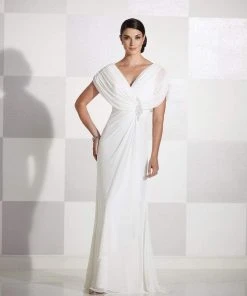 Cameron Blake By Mon Cheri Cameron Blake - V Neck Long Gown With Shawl 115606