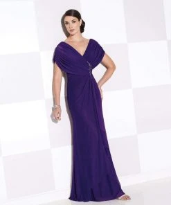 Cameron Blake By Mon Cheri Cameron Blake - V Neck Long Gown With Shawl 115606