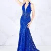 Cassandra Stone - 12137A Collared Plunging Halter Sequined Gown Formal Gowns 1 Cassandra Stone - 12137A Collared Plunging Halter Sequined Gown Formal Gowns