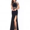 Cassandra Stone - 40687A Embellished High Neck Fitted Gown