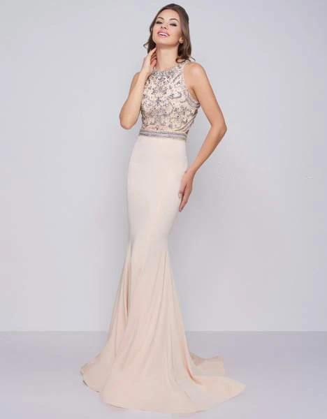 Formal Gowns Cassandra Stone - 40934A Beaded Halter Mermaid Dress With Train 4 Formal Gowns Cassandra Stone - 40934A Beaded Halter Mermaid Dress With Train