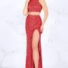 Formal Gowns Cassandra Stone - 4810A Two Piece Beaded Jersey Sheath Dress