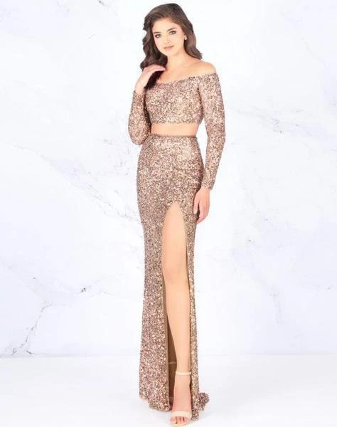Cassandra Stone - 4831A Two Piece Bedazzled Off-Shoulder Sheath Dress 3 Cassandra Stone - 4831A Two Piece Bedazzled Off-Shoulder Sheath Dress