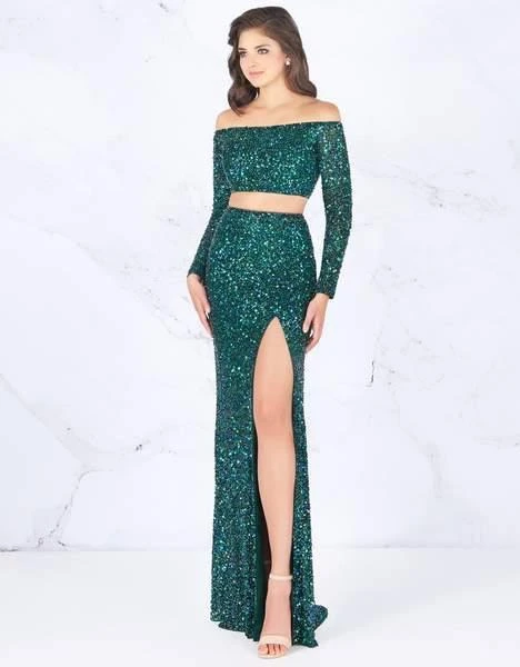 Cassandra Stone - 4831A Two Piece Bedazzled Off-Shoulder Sheath Dress 4 Cassandra Stone - 4831A Two Piece Bedazzled Off-Shoulder Sheath Dress