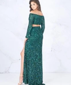 Cassandra Stone - 4831A Two Piece Bedazzled Off-Shoulder Sheath Dress 8 Cassandra Stone - 4831A Two Piece Bedazzled Off-Shoulder Sheath Dress