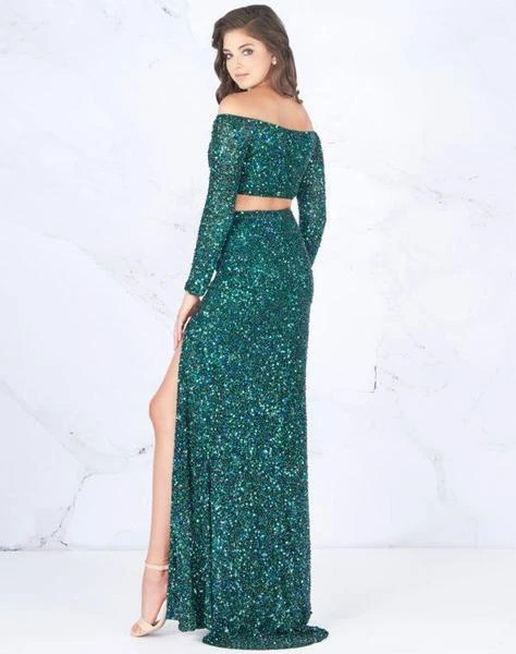 Cassandra Stone - 4831A Two Piece Bedazzled Off-Shoulder Sheath Dress 5 Cassandra Stone - 4831A Two Piece Bedazzled Off-Shoulder Sheath Dress