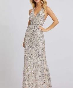 Formal Gowns Cassandra Stone - 5078A Sequin Embellished Sheath Evening Gown