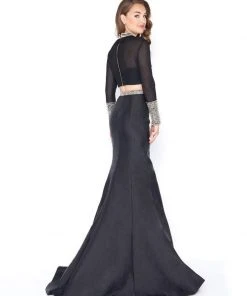 Cassandra Stone - 66352A Two Piece Beaded Mikado Trumpet Gown