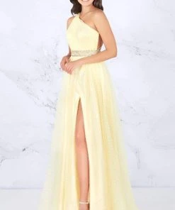 Cassandra Stone - 66859A Embellished One Shoulder A-line Dress Formal Gowns