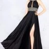Formal Gowns Cassandra Stone - 77435A Rhinestone Accented Halter A-line Dress