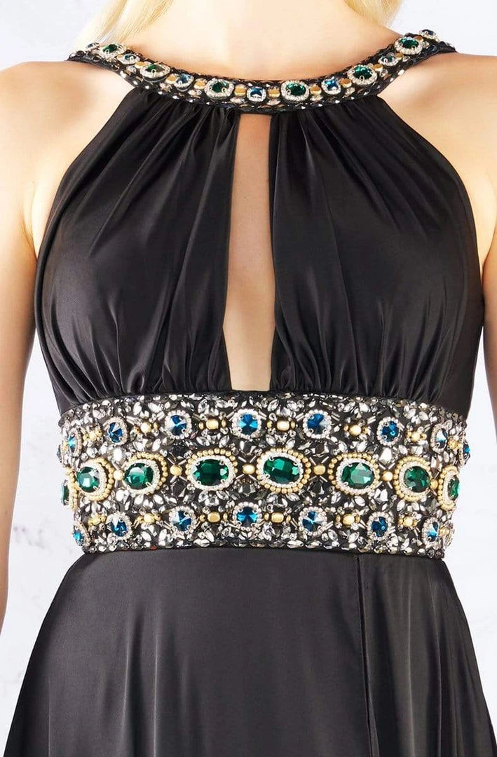 Formal Gowns Cassandra Stone - 77435A Rhinestone Accented Halter A-line Dress 5 Formal Gowns Cassandra Stone - 77435A Rhinestone Accented Halter A-line Dress