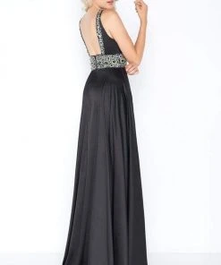 Formal Gowns Cassandra Stone - 77435A Rhinestone Accented Halter A-line Dress 12 Formal Gowns Cassandra Stone - 77435A Rhinestone Accented Halter A-line Dress