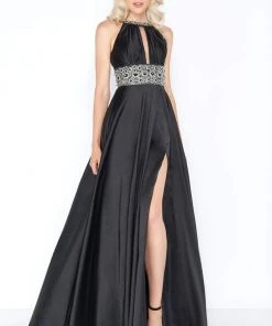 Formal Gowns Cassandra Stone - 77435A Rhinestone Accented Halter A-line Dress 11 Formal Gowns Cassandra Stone - 77435A Rhinestone Accented Halter A-line Dress