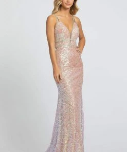 Formal Gowns Cassandra Stone - 77754A Shimmering Sequined Long Sheath Dress