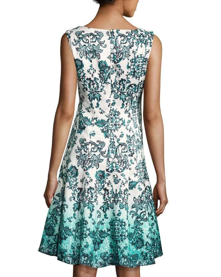 Chetta B - Sleeveless Multi-Print A-Line Dress B1708928 - 1 Pc Aqua Multi In Size 12 Available 5 Chetta B - Sleeveless Multi-Print A-Line Dress B1708928 - 1 Pc Aqua Multi In Size 12 Available