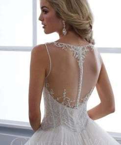 Christina Wu Brides - 15664 Beaded Illusion A-Line Gown With Chapel Train