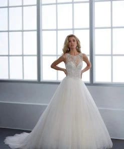 Christina Wu Brides - 15664 Beaded Illusion A-Line Gown With Chapel Train