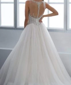 Christina Wu Brides - 15664 Beaded Illusion A-Line Gown With Chapel Train