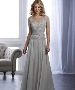 Christina Wu Elegance - 17849 Beaded Lace Illusion Bateau Gown