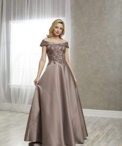 Christina Wu Elegance - 17940 Applique Off-Shoulder Satin A-line Gown