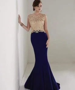 Formal Gowns Christina Wu Elegance - 20208 Beaded Bateau Jersey Mermaid Dress