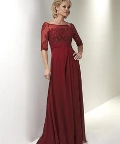 Formal Gowns Christina Wu Elegance - Beaded Lace Illusion Bateau Dress 17767 - 1 Pc Claret In Size 6 Available 9 Formal Gowns Christina Wu Elegance - Beaded Lace Illusion Bateau Dress 17767 - 1 Pc Claret In Size 6 Available