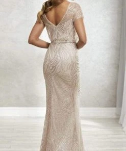 Formal Gowns Christina Wu Elegance - Illusion Bateau Lace Overlay Mermaid Gown 17925 - 1 Pc Rose Gold In Size 10 Available