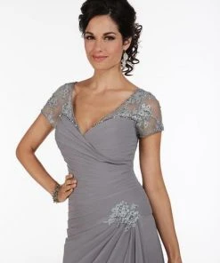 Formal Gowns Christina Wu Elegance - Pleated Bodice V Neckline Surplice Gown 17735