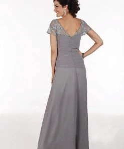 Formal Gowns Christina Wu Elegance - Pleated Bodice V Neckline Surplice Gown 17735